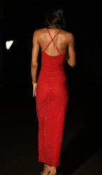 Diamante Ruched Midi Dress
