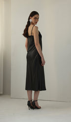 Knitted Patchwork Slip Midi Dress