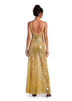 Kaawa Sequined Maxi Dress In Yellow