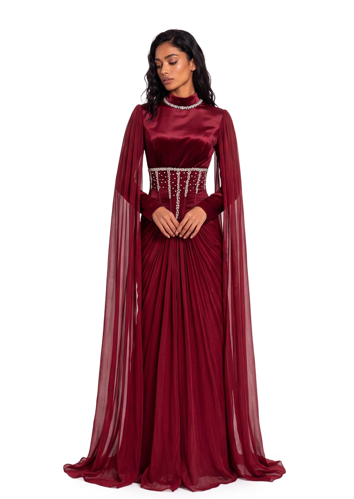 Kadri Sequin Maxi Dress In Red