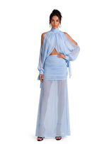 Kaiya Halter Top & Pleated Pencil Skirt Set