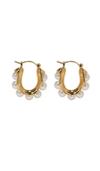 Vintage Pearl Hoop Earrings