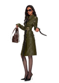 Ubaydullah PU Leather Trench Coat