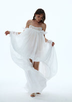 Ulrica Sleeveless Maxi Dress In White