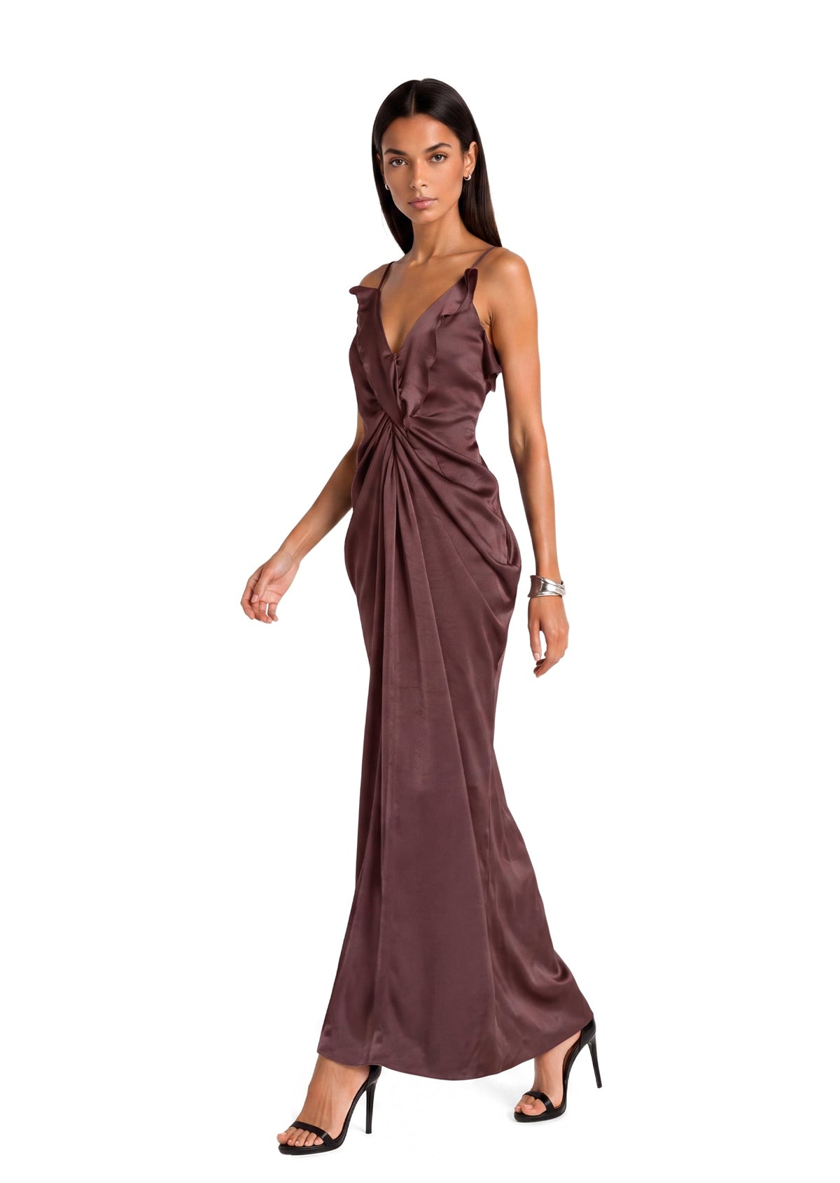Cage V Neck Sleeveless Maxi Dress