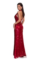Nahilla Sequined Maxi Dress In Red
