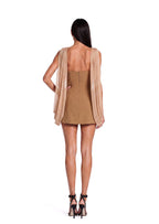 Manoah Ruffled Bow Mini Dress In Khaki