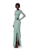 Jayesh Long Sleeved Top & Slit Skirt Set