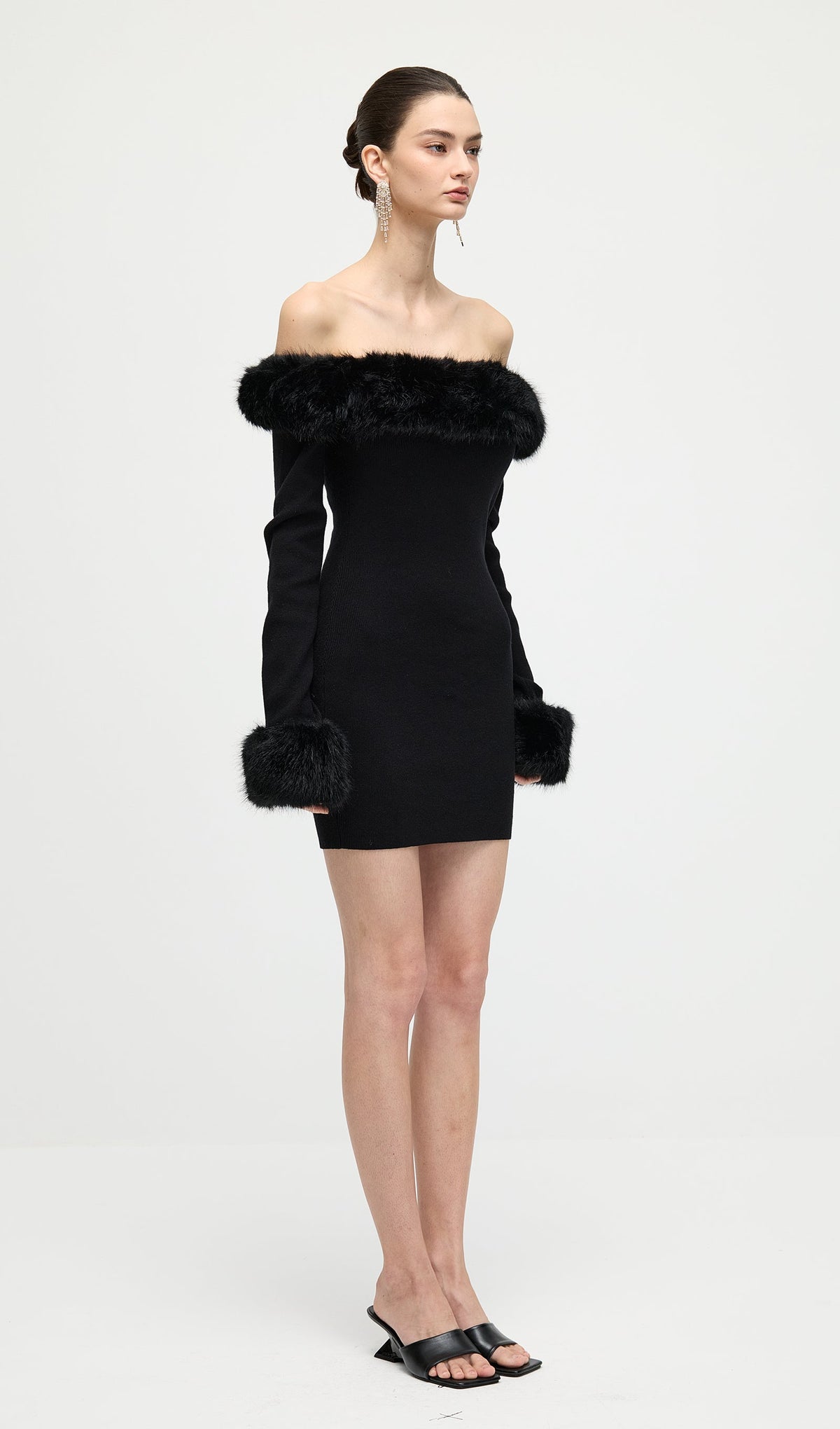 Black Off The Shoulder Mini Dress