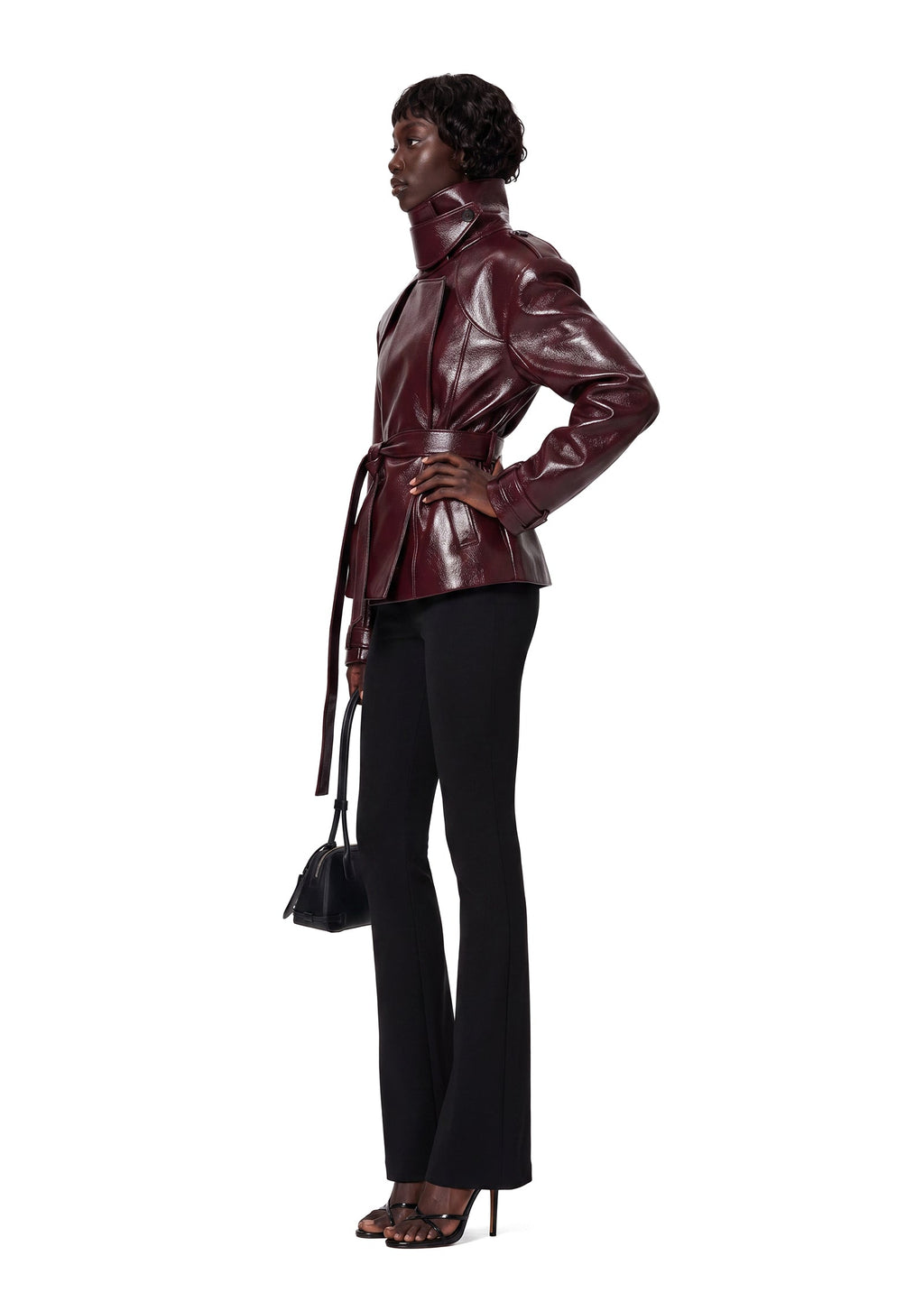 Saadet Belted Jacket In Claret