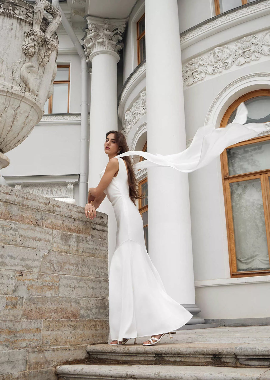 Solid Satin Flared Maxi Dress