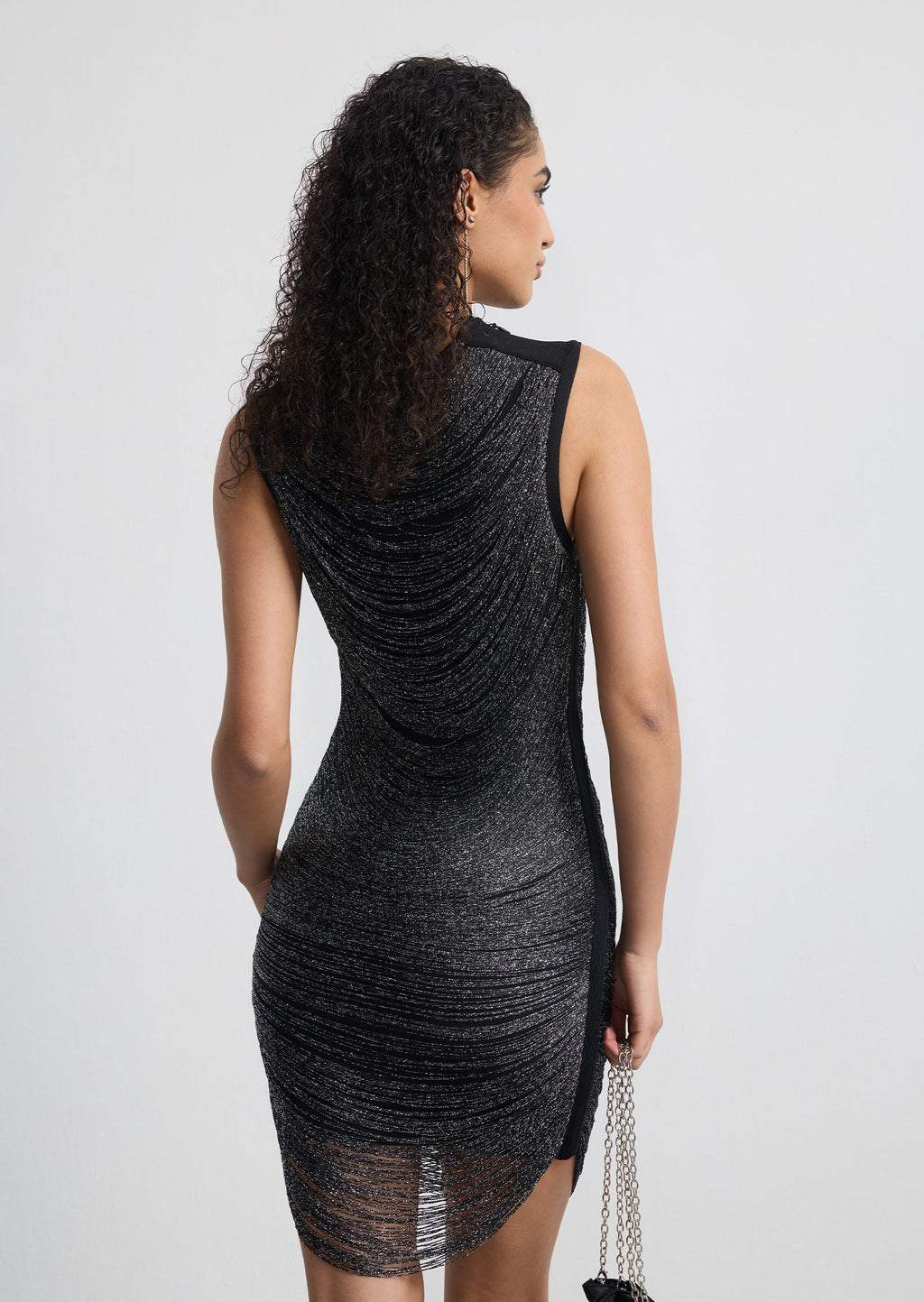 Sleeveless Fringed Bandage Mini Dress