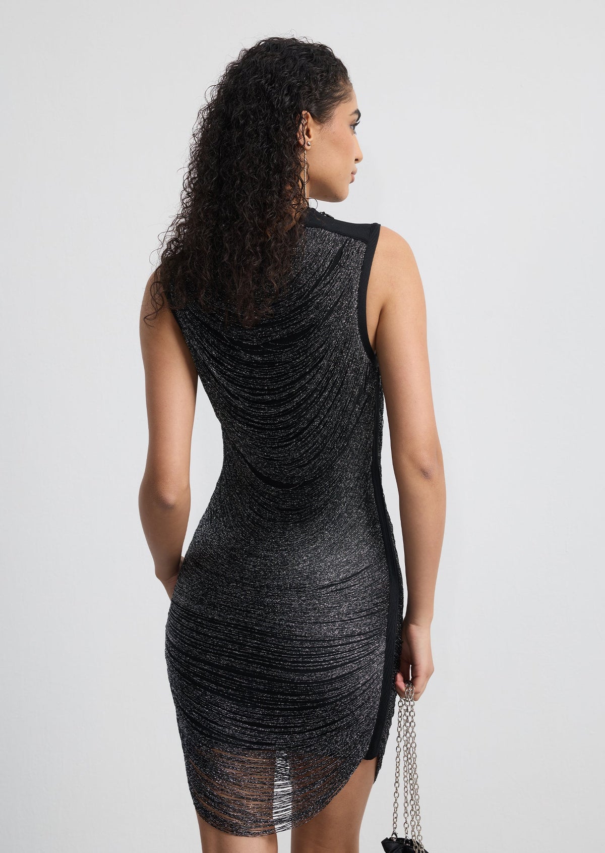 Sleeveless Fringed Bandage Mini Dress