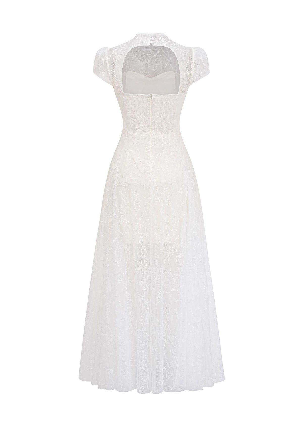 Ulyana Lace Sequined Maxi Dress In White