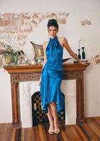 Jett Self-Tied Bow Top And Ruffle Midi Skirt Set