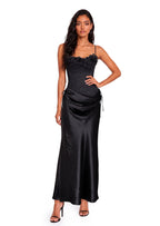Eastwood Satin Maxi Dress In Black
