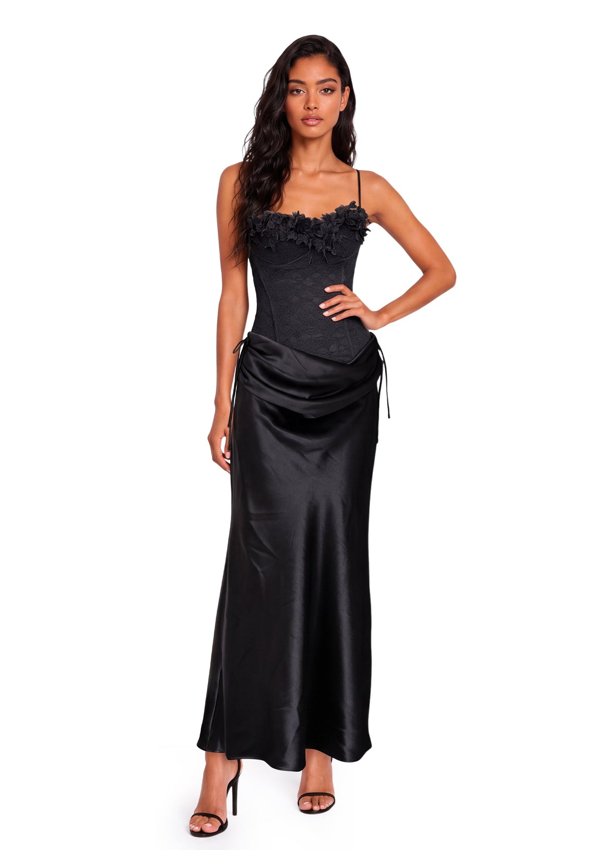 Eastwood Satin Maxi Dress In Black