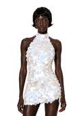 Ibtesam Halter Neck Sleeveless Mini Dress