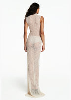 Colette High Neck Lace Maxi Dress In White