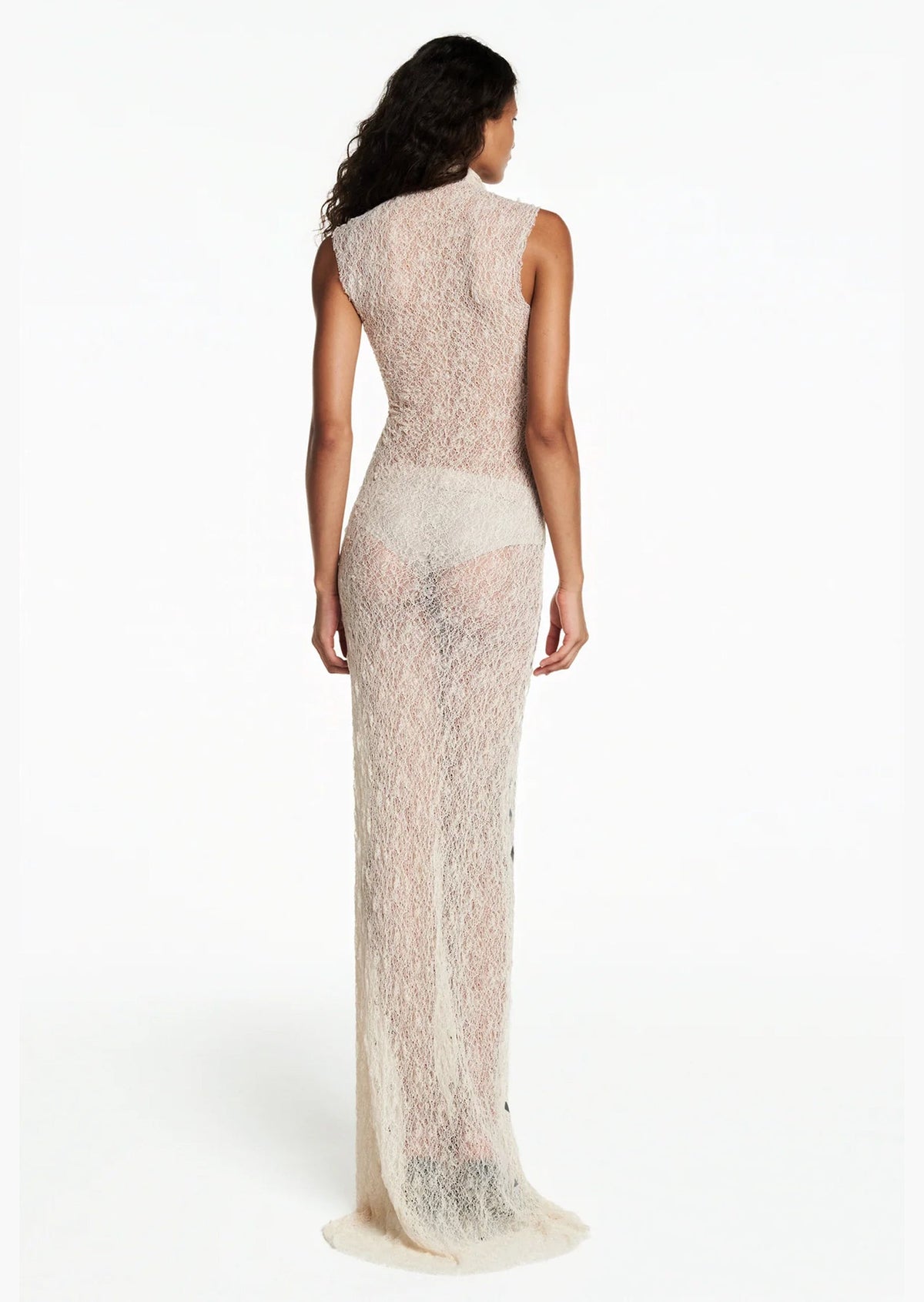 Colette High Neck Lace Maxi Dress In White