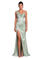 Ladarius Sleeveless Satin Maxi dress