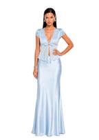 Floor Length Maxi Skirt In Baby Blue