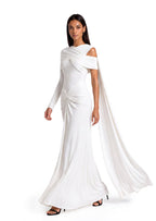 Nam Off The Shoulder Slit Maxi Dress In White