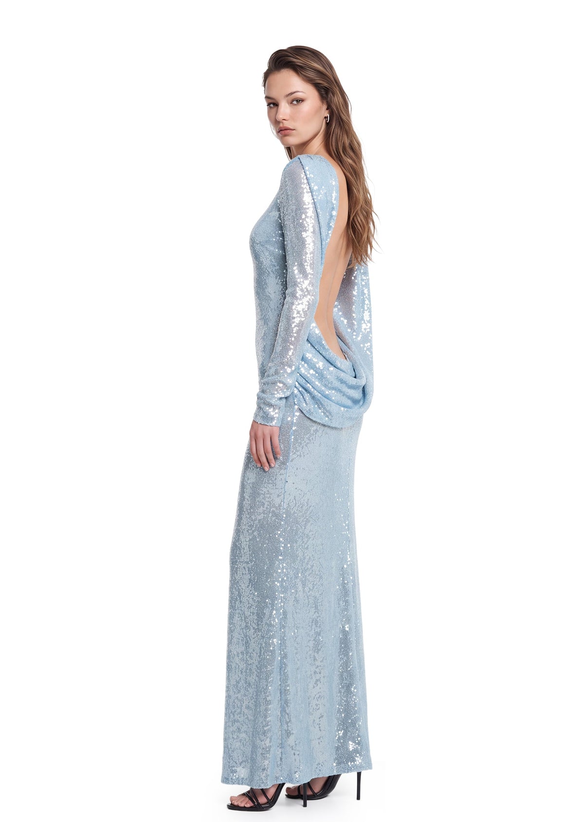 Nabila Open Back Sequin Maxi Dress