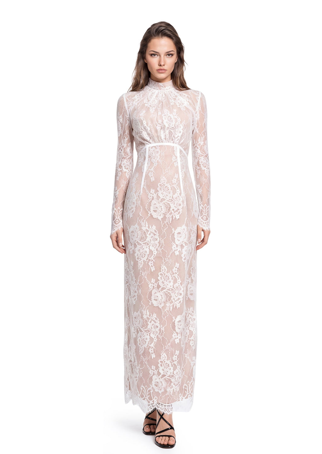 Daichi Long Sleeve Lace Maxi Dress