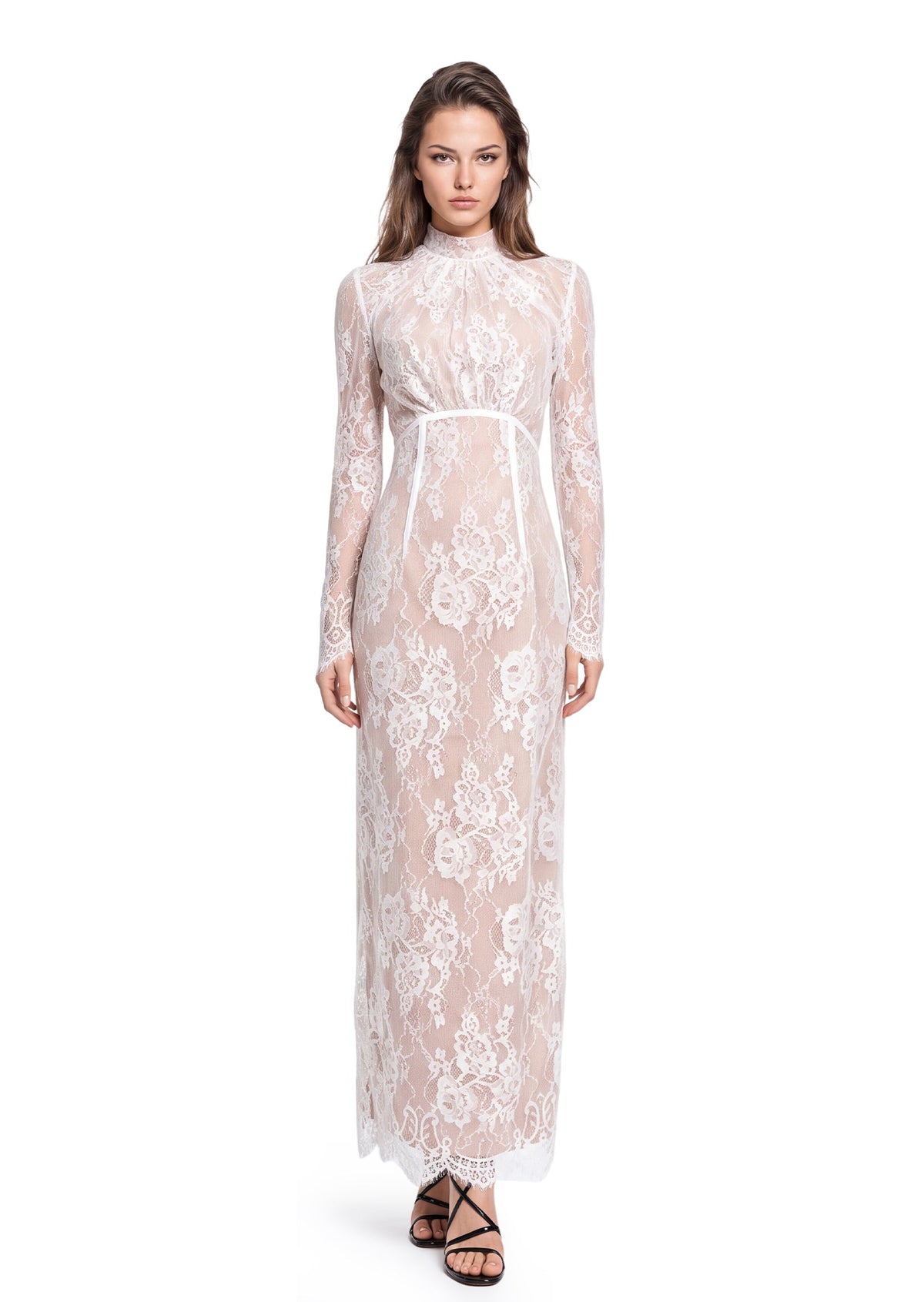 Daichi Long Sleeve Lace Maxi Dress