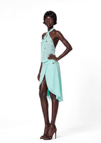 Eadoin Halter Neck Sequined Midi Dress
