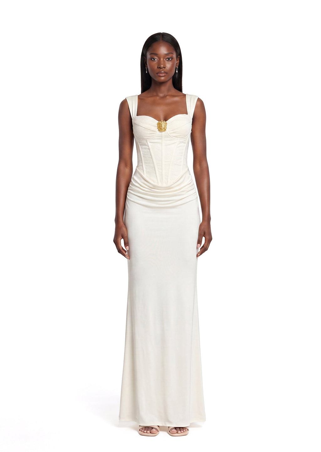 Labonita Off Shoulder Maxi Dress In White