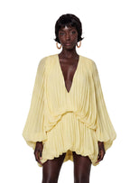 Maame Low Cut Puff Sleeve Mini Dress