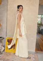 Abilyx Halter Top & Maxi Pants Set In Yellow