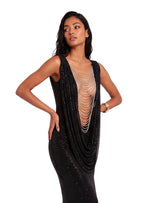 Paladia Slit Maxi Dress In Black