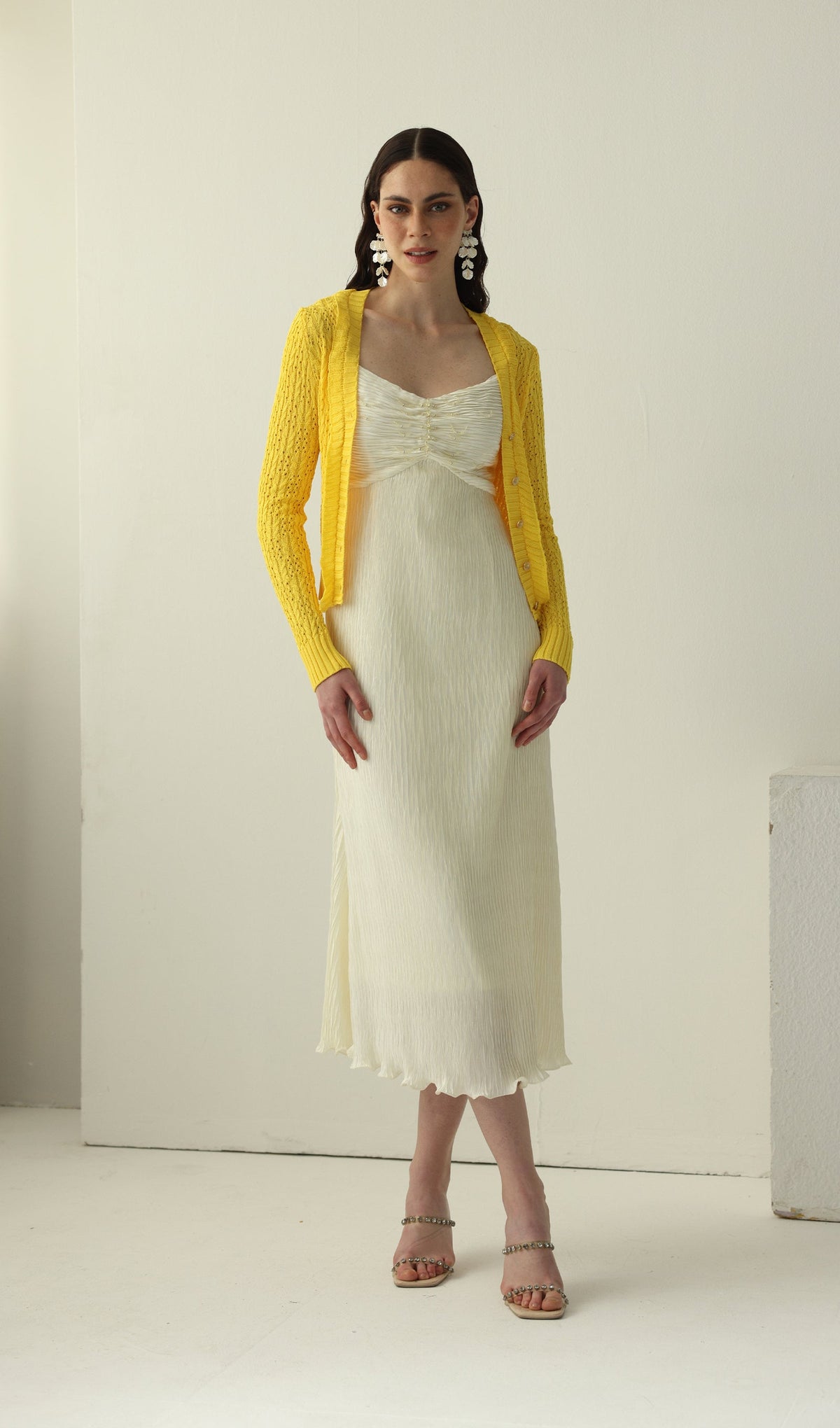Solid V Neck Knitted Cardigan