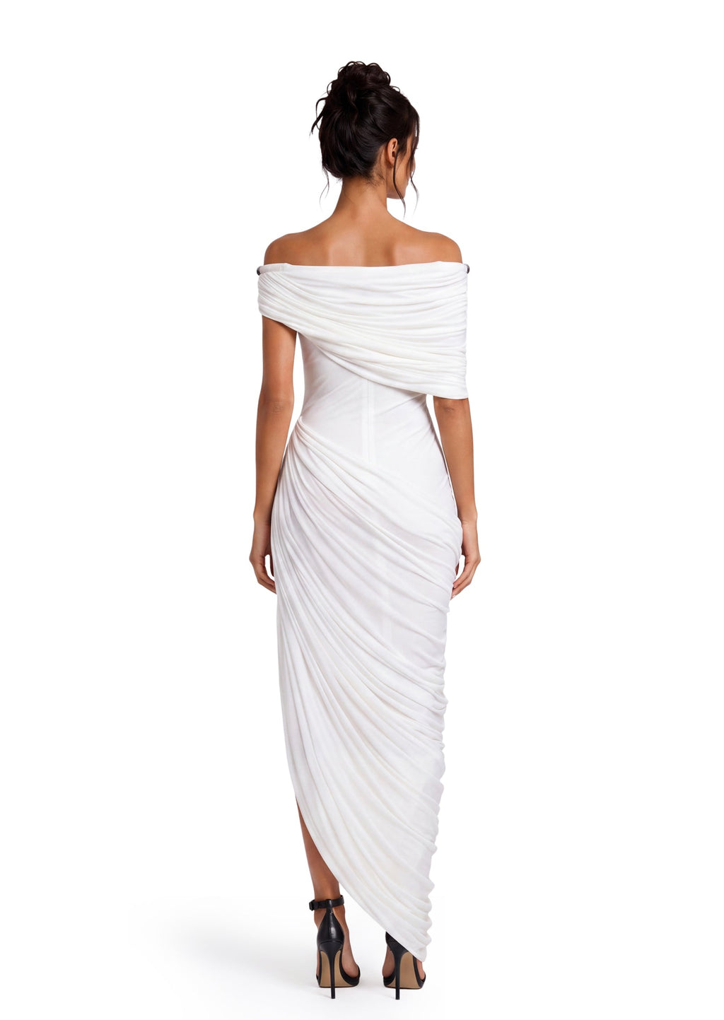 Mahima Off Shoulder Stretch Maxi Dress In White