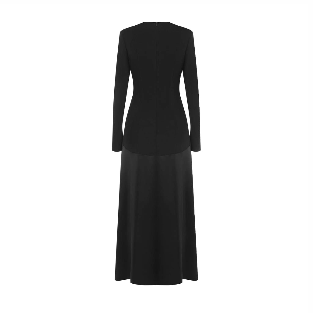 Knitted Satin Maxi Dress