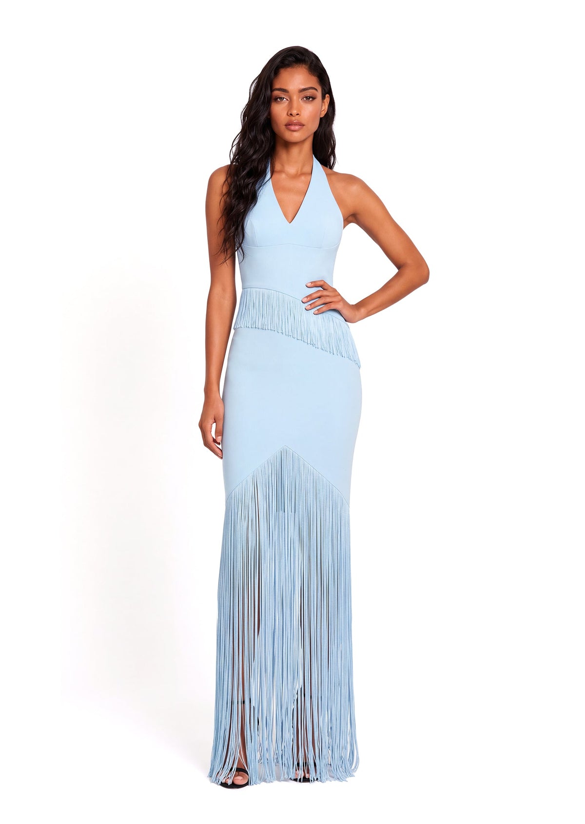Quana Halter Neck Top & Fringed Skirt Set