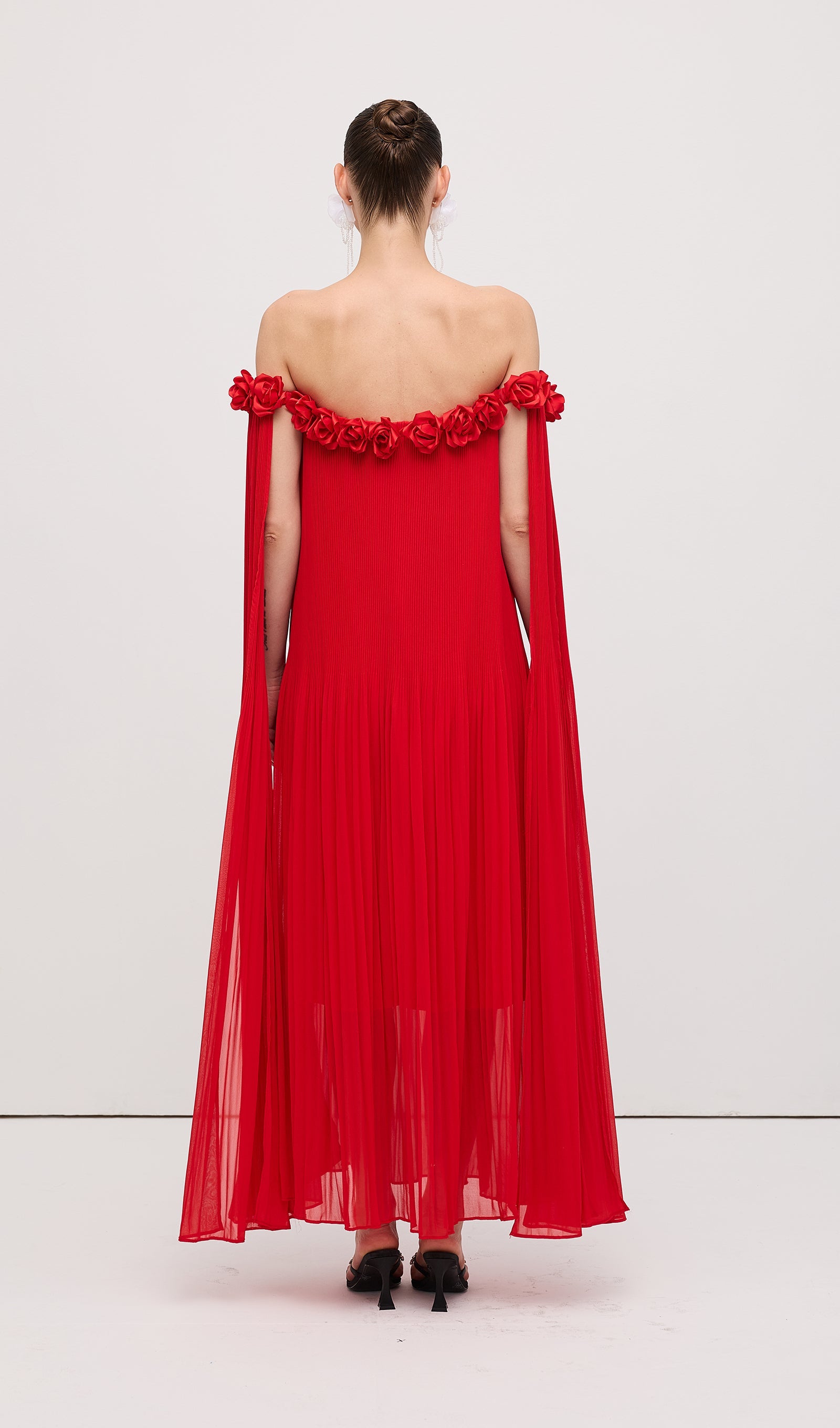 Off Shoulder Draped Maxi Dress