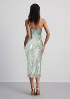 Alixandra Maxi Dress With Sheer Lace Bustier
