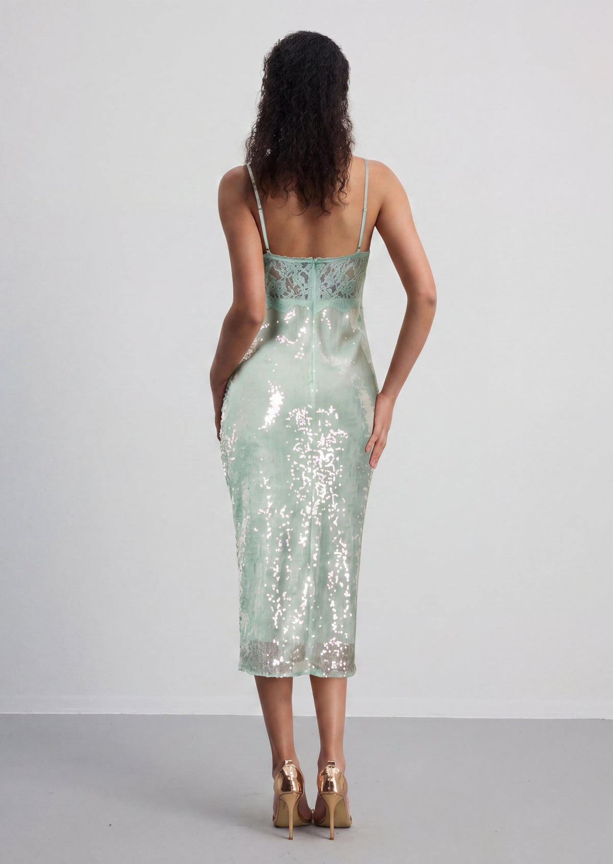 Alixandra Maxi Dress With Sheer Lace Bustier