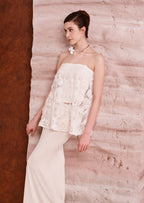 Strapless Bias Maxi Skirt With Rose Embroidery Set
