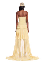 Yakov Halter Neck Maxi Dress In Yellow