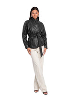 Yadid Faus Leather Jacket With Belt