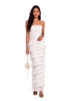 Oakes Strapless Tiered Ruffle Maxi Dress