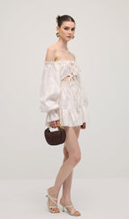 Lace Up Mini Dress In Grid