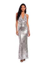 Wan Sequined Maxi Dress In Silver