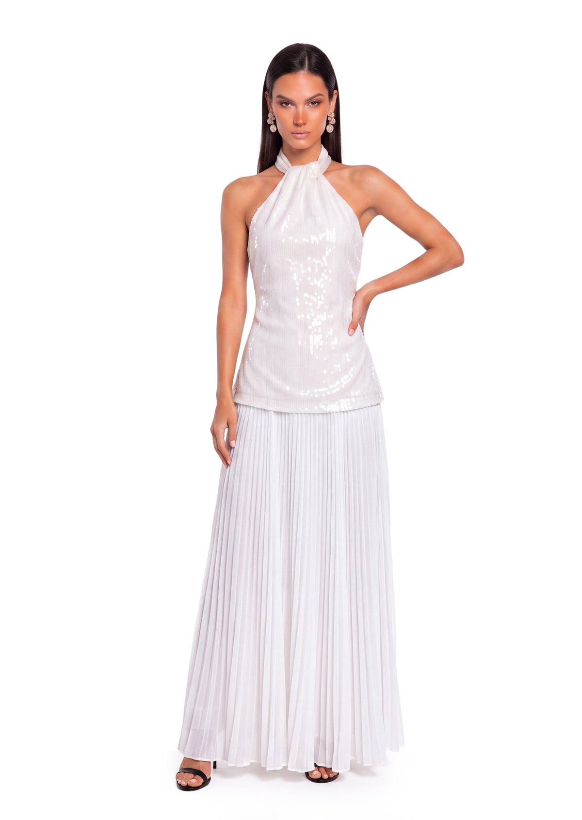 Aalilyanna Halter Neck Backless Maxi Dress