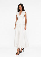 Gaenor Maxi Skirt Two Piece Set In White